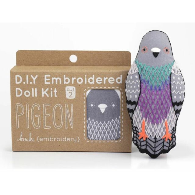 Kiriki Press Pigeon Embroidered Doll Kit