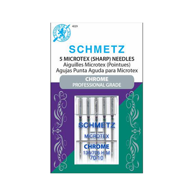 Chrome Microtex Sewing Machine Needles Size 10