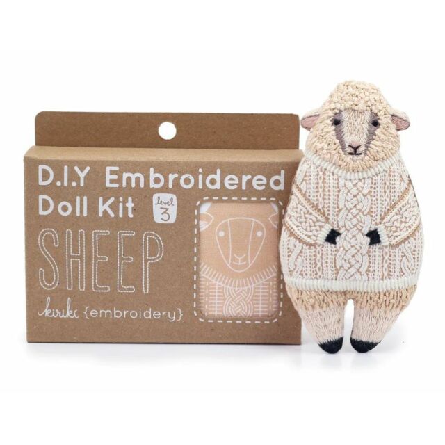Sheep Embroidered Doll Kit