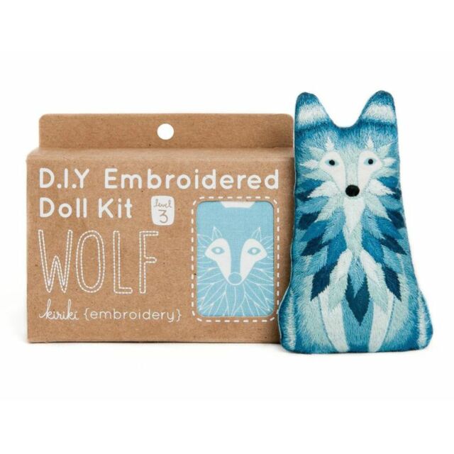 Wolf Embroidered Doll Kit