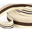 Double-Sided Striped Poly Webbing 1.5" Brown/Tan