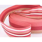 Double-Sided Striped Poly Webbing 1.5" Pink