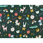 Party Animals Flannel Teal