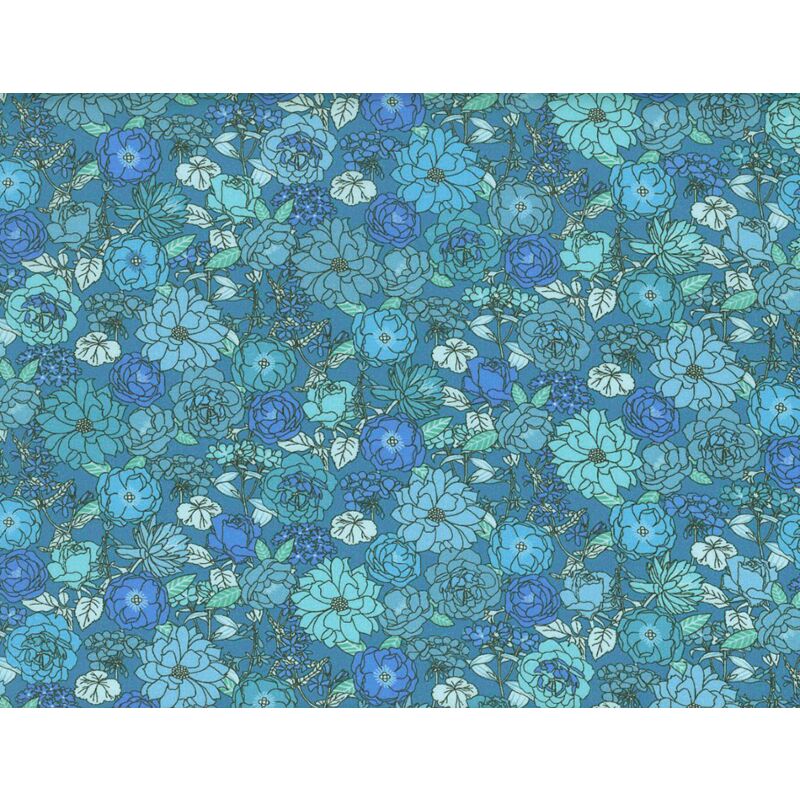 London Calling Molly Floral Lawn Blue Jay | Harts Fabric
