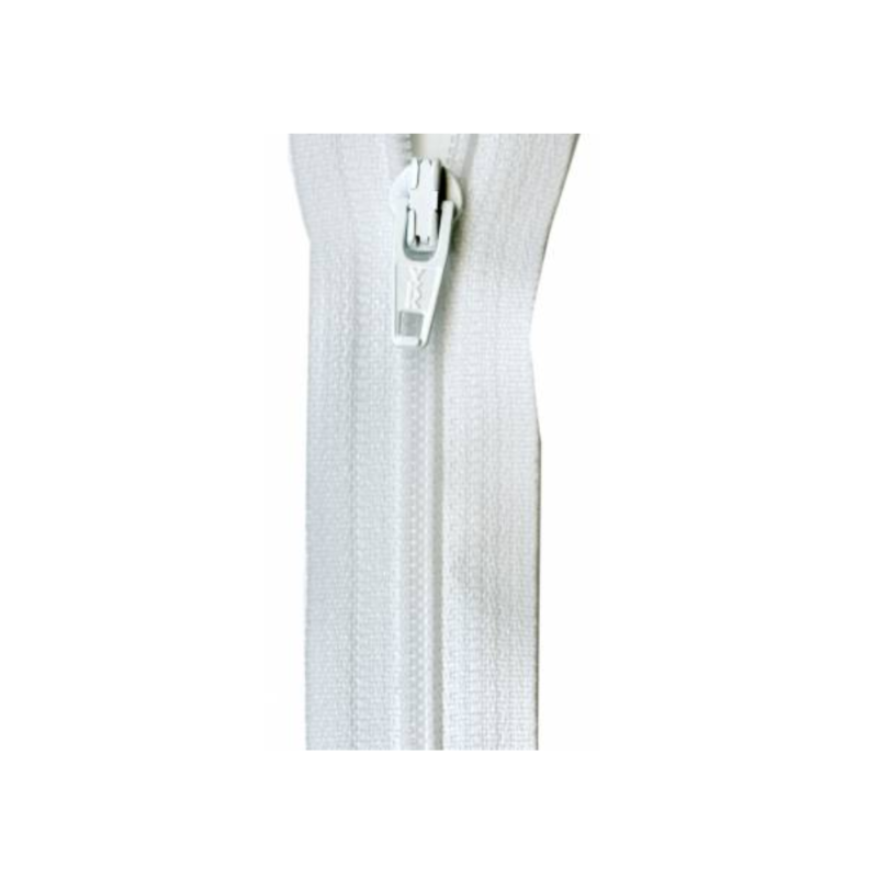 YKK White Ziplon Invisible Zipper 9 Inch |Harts Fabric
