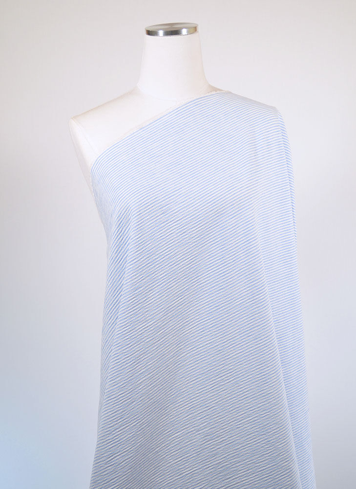 Woven Blue Stripe Seersucker | Harts Fabric