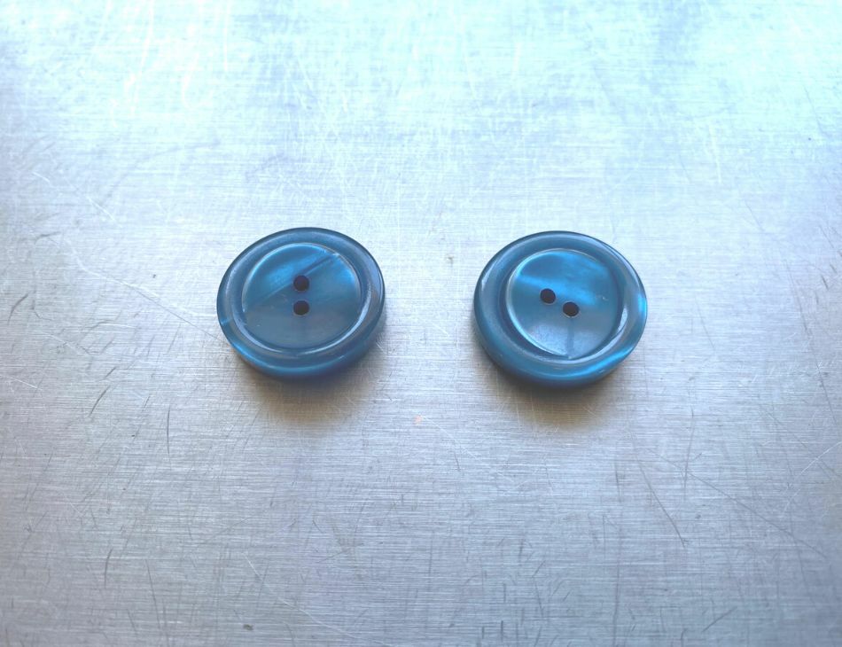 Pearly Blue Buttons 23mm | Harts Fabric