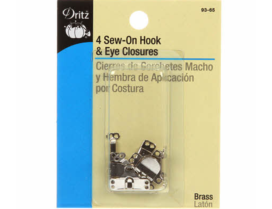 Dritz Sew-On Skirt Hook & Eye Closures 4-pkg-nickel