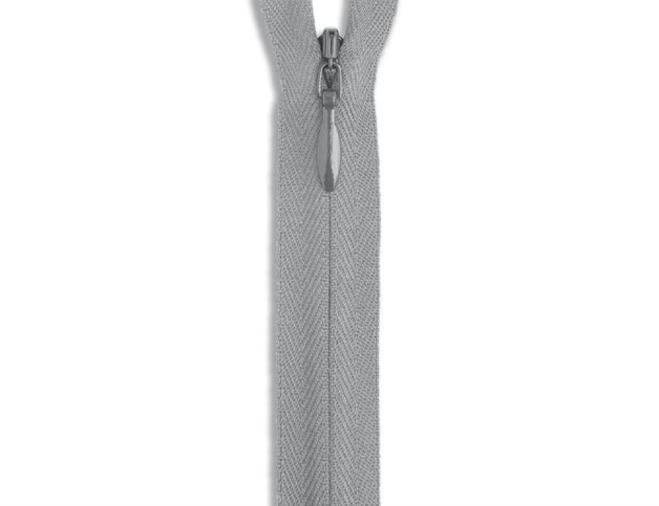 YKK Medium Grey Invisible Zipper 22 |Harts Fabric