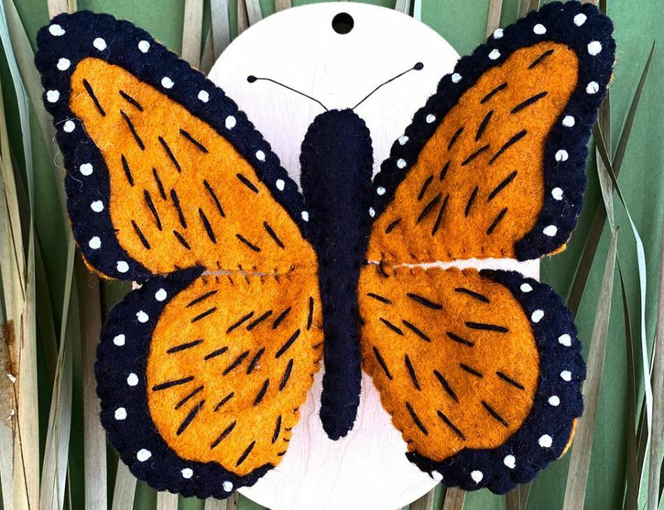 Tambour Embroidery Kit Monarch Butterfly for Beginner DIY Luneville  Embroidery Kit 