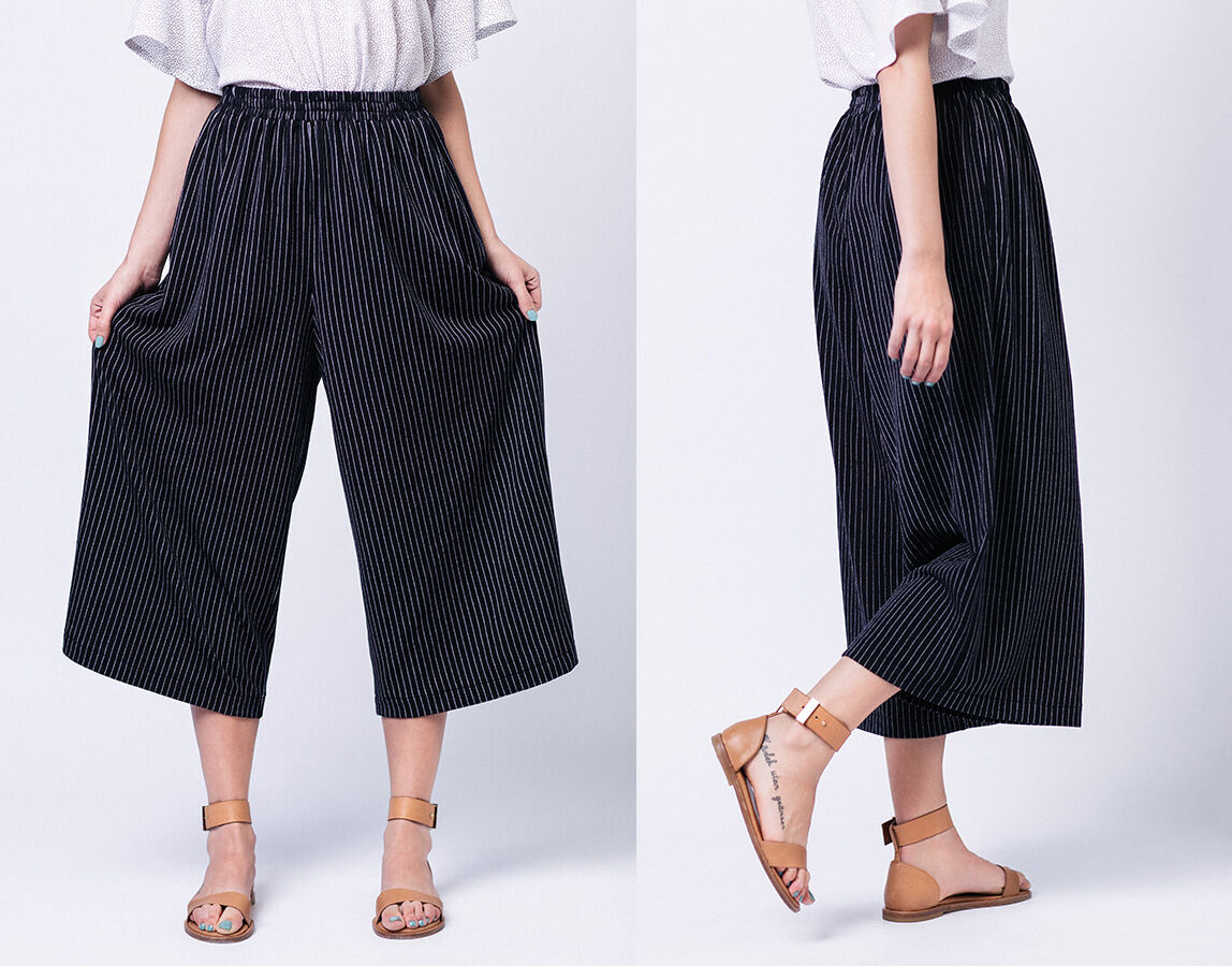 Named Ninni Elastic Waist Culottes Sewing Pattern | Harts Fabric