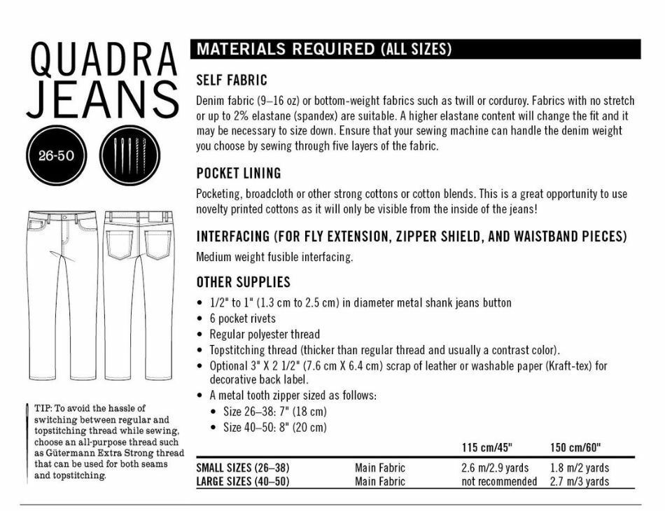 Thread Theory Quadra Jeans PDF Pattern